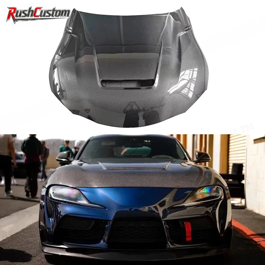 

For Toyota Supra A90 A91 MK5 2019+ Carbon Fiber Car Engine Hood Bonnet Front Bumper Engine Hood Cover Body kit Replacement