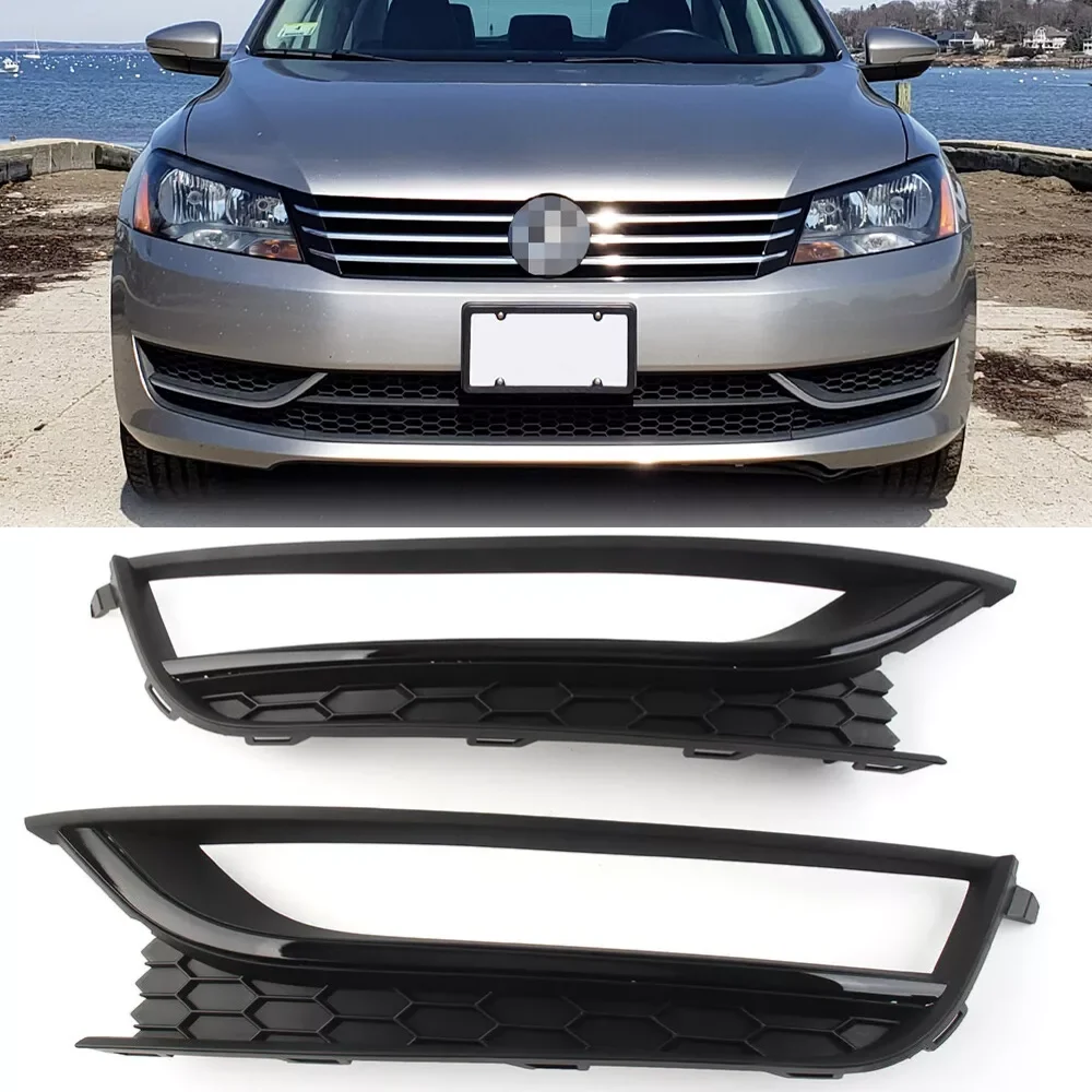 

For Volkswagen VW Passat 2012 2013 2014 2015 US Version Car Front Bumper Fog Lamp Light Grille Trim Cover Frame Lid Bezel Hood