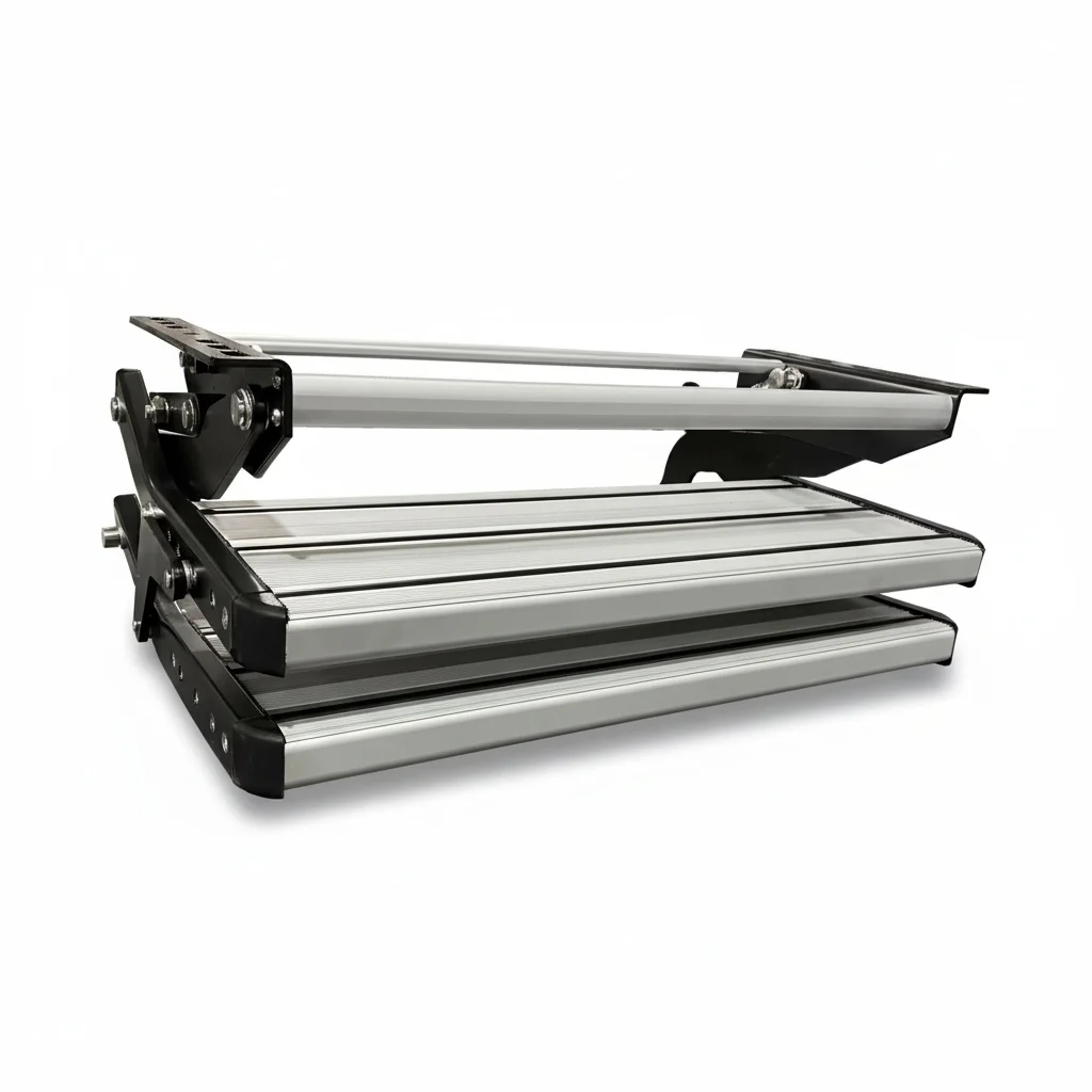 

Manual RV Folding Step, 2-Layer Aluminum Alloy RV Stairs, Manual Caravan Step, Anti-slip RV Pedal,Trailer Entry Step for Campers