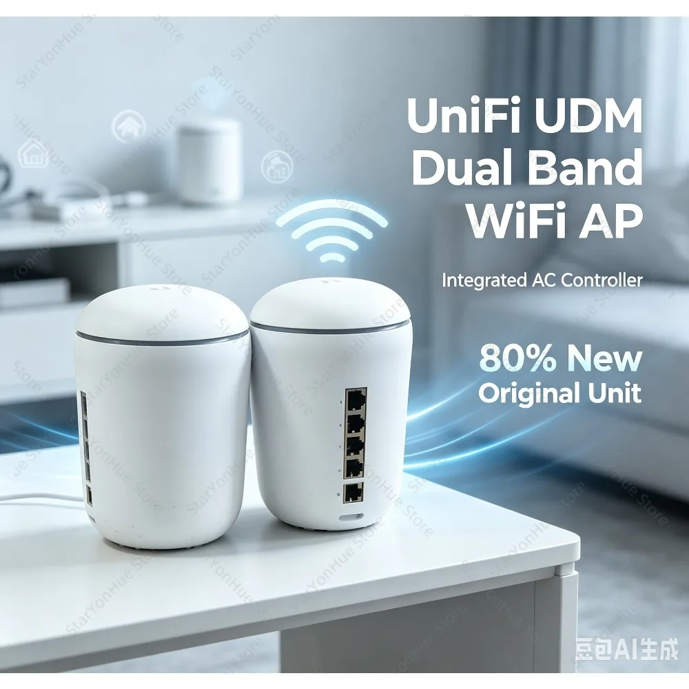Used Genuine UniFi UDM 80% New Gigabit Dual Band WiFi Router AP Integrated AC Controller 4-in-1 All-in-One Gateway