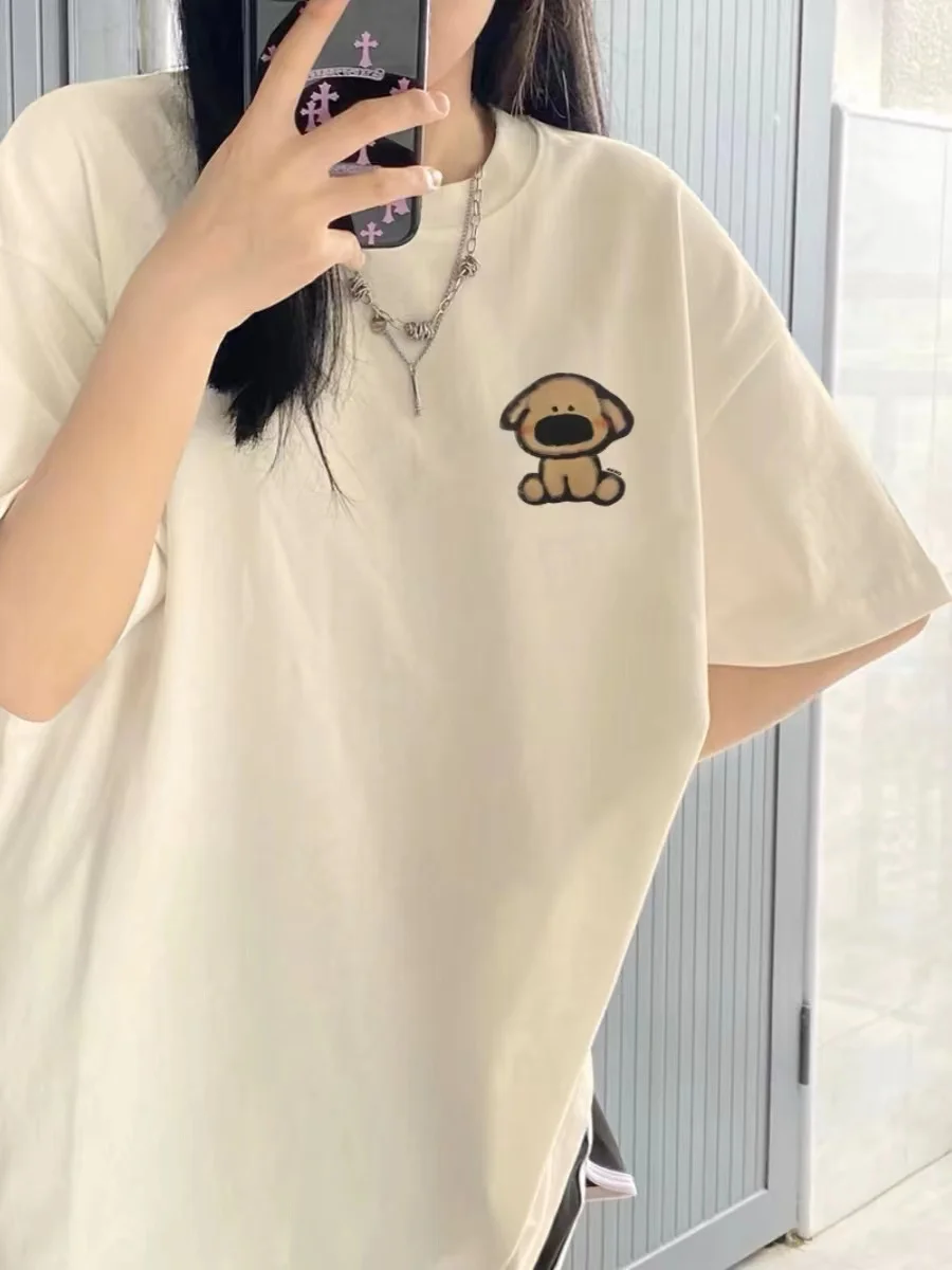 

Pinchen Trading 2024 Tide Women T-shirt 100% Cotton Bottoming Loose Oversize Print Short Sleeve Female High Quality Tee Top Y2k