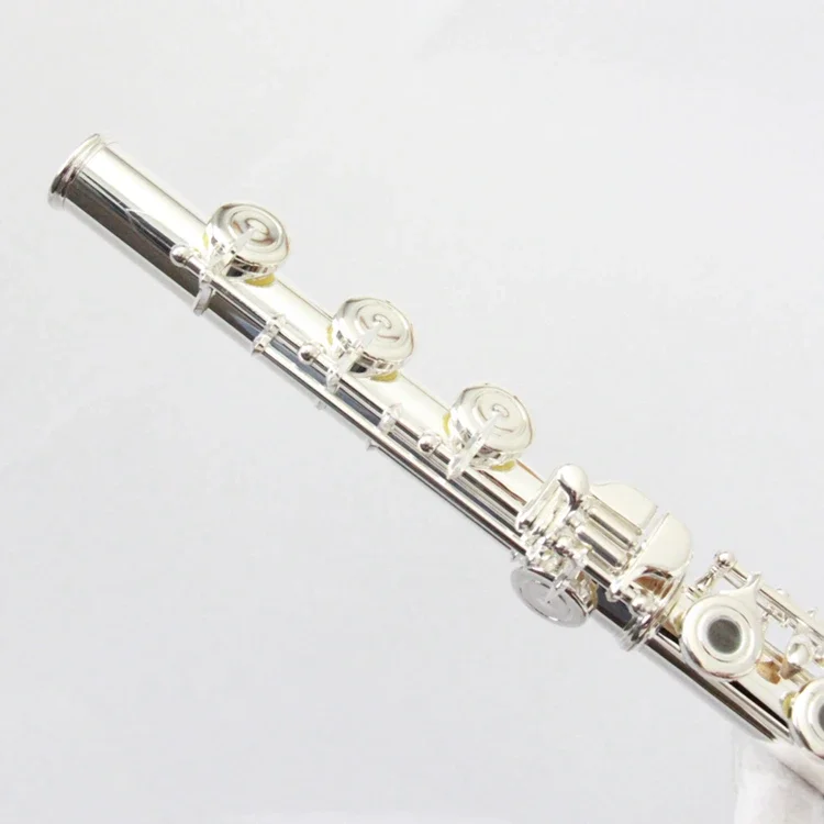 OEM Chinese Intermeiate B Foot 17 Hole Flauta Flauto C Tone Key Solid Sterling True Pure 925 Silver Body Head Joint Flute