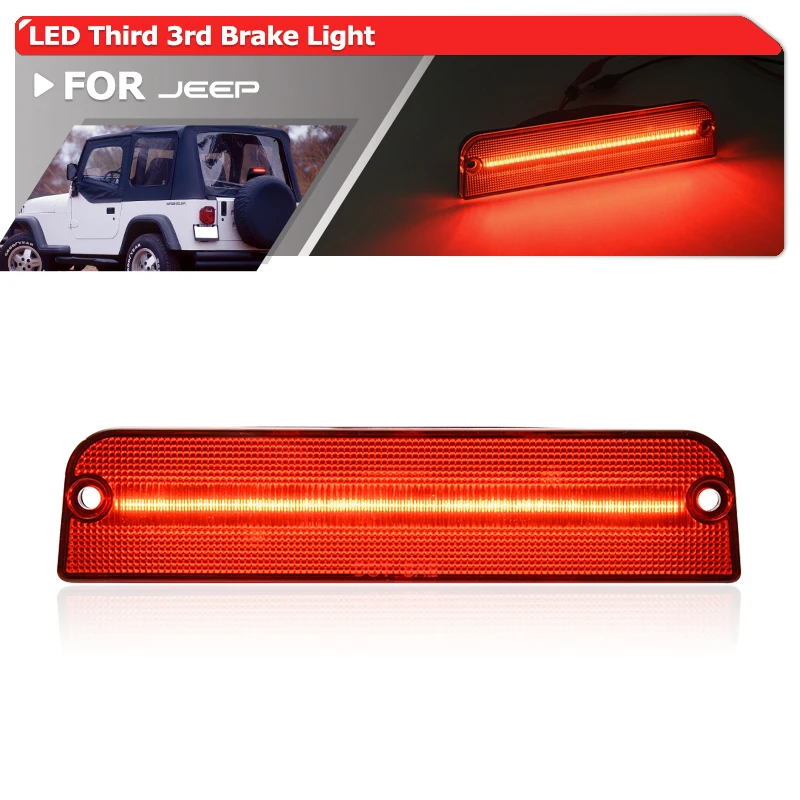 For Jeep Wrangler TJ 1997-2006 Unlimited LJ 2004-2006 Led High Mount 3rd Brake Light Rear Tail Additional Stop Lamp 55055280AB