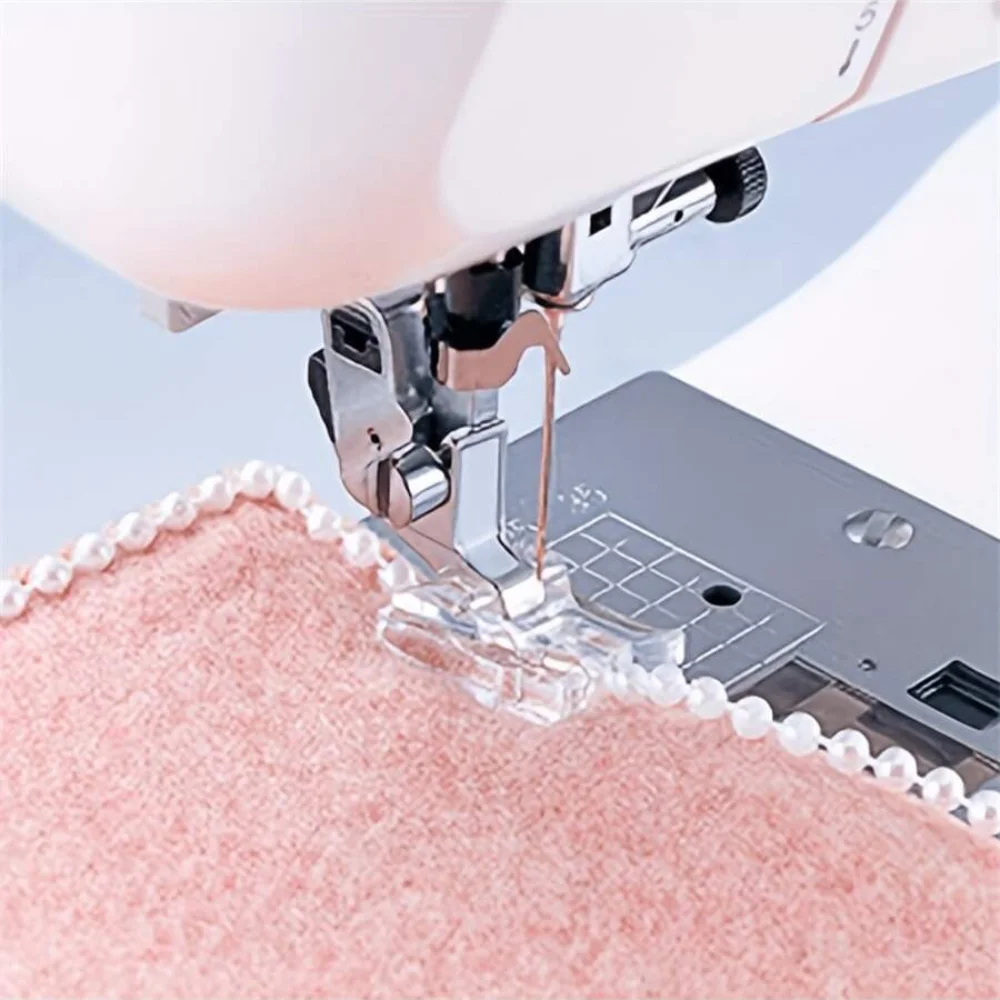 Pearl and Sequin Embroidery Presser Foot - Transparent and Flexible Design, Convenient for Sewing and Weaving