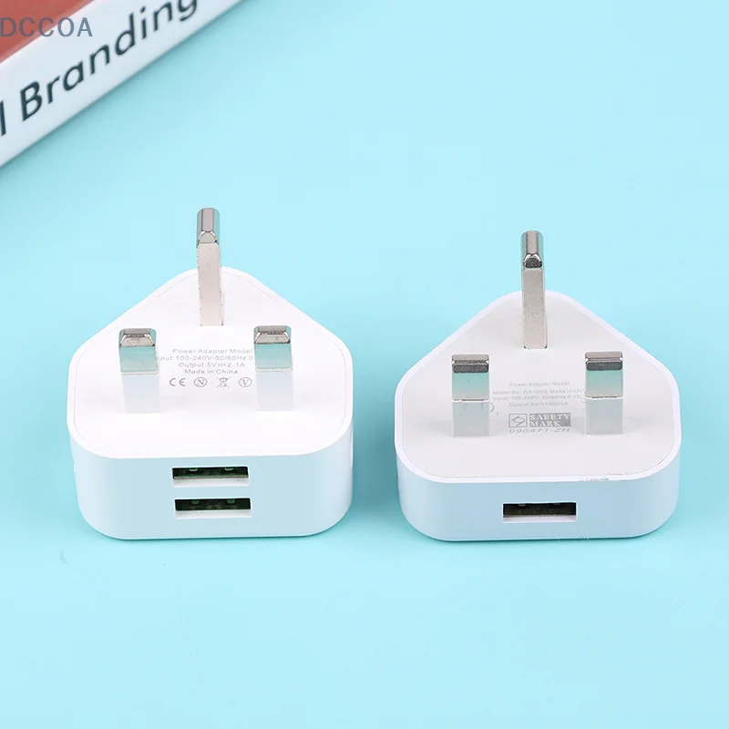 Universal UK Plug 3 Pin Wall Charger Adapter With 1/2 USB Ports Charging For Iphone 11 For Huawei Charging Charger