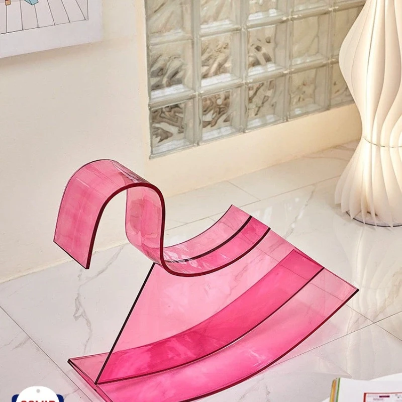 Creative pony rocking chair living room home children low stool Internet celebrity seat cartoon transparent stool