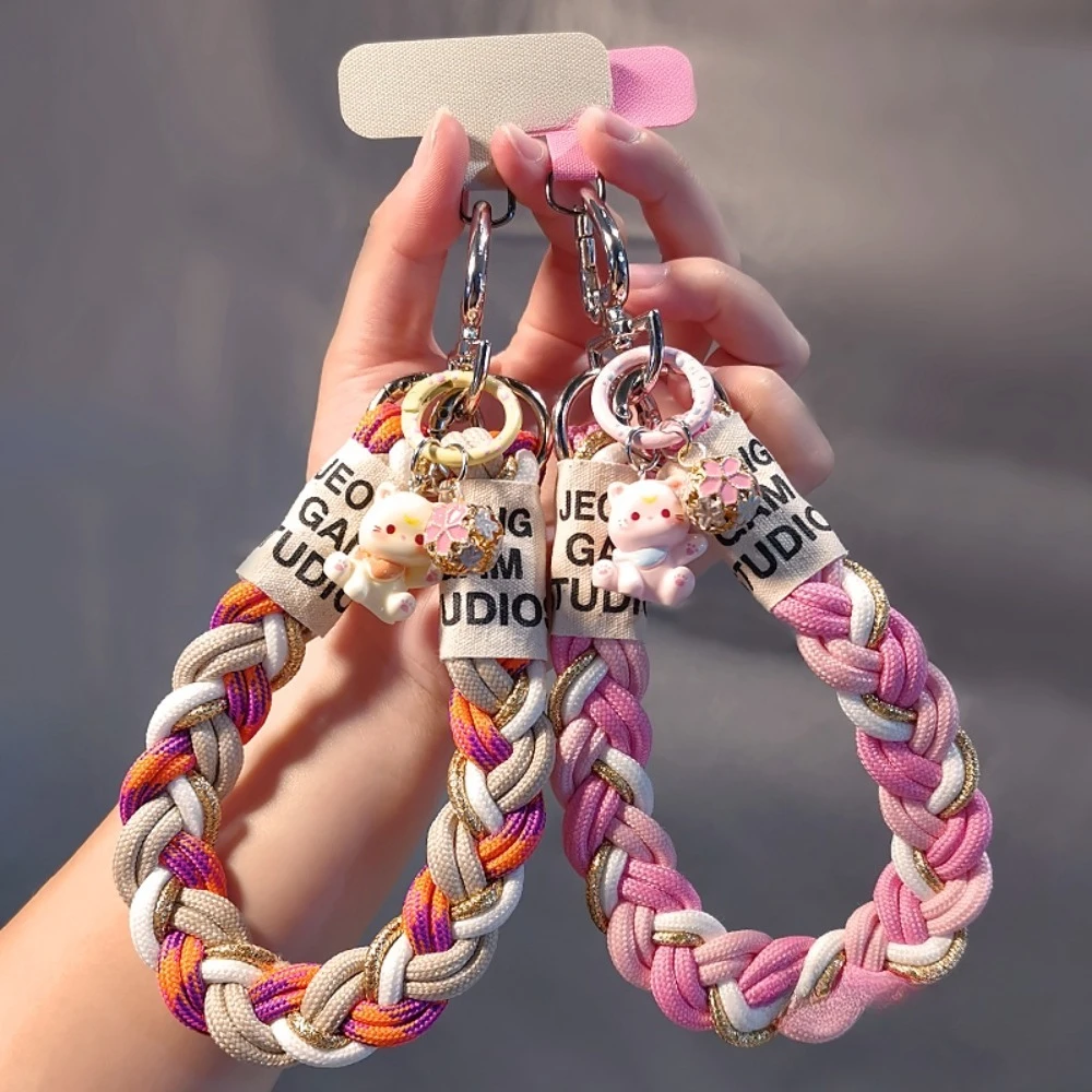 

Новый креативный короткий ремешок для мобильного телефона, универсальный красочный подвесной ремешок на руку, веревка для чехла для мобильного телефона, подвеска с рисунком кота