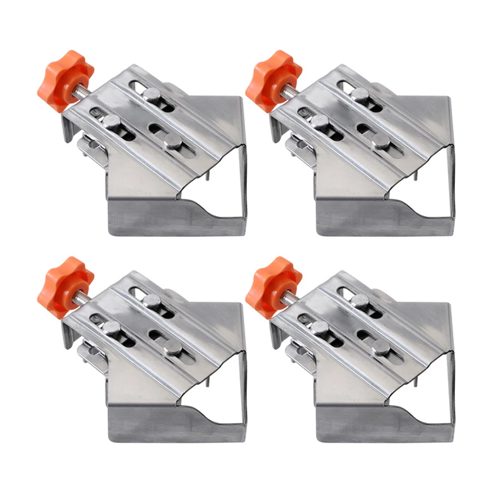 1/2/4pcs Splicing Clamp Locator Adjustable Swing Jaw Stainless Steel Photo Frame Clip Wood Corner Clamps for Wood Panel Splicing