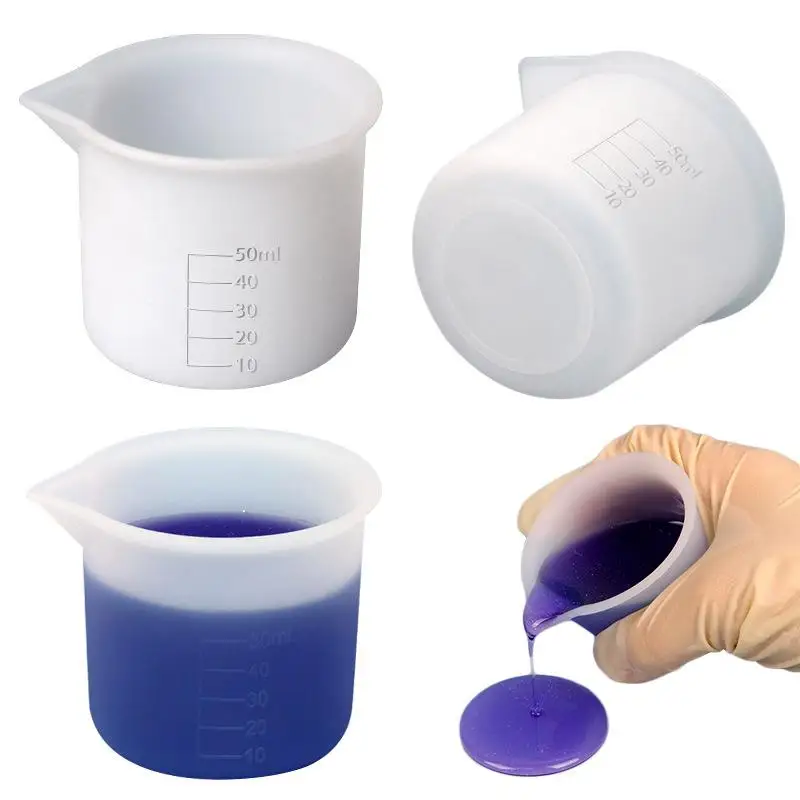 Foldable Silicone Measuring Cup With Scale Epoxy Resin Jewelry Making Tools DIY Epoxy Resin Glue Pigment Mixing Stirring Tools