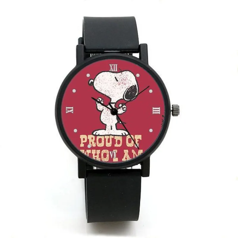 New Snoopy Cartoon Kawaii Watch Men and Women Students Fashion Cartoon Cute Trendy Fun Pointer Quartz Watch Gift view 3