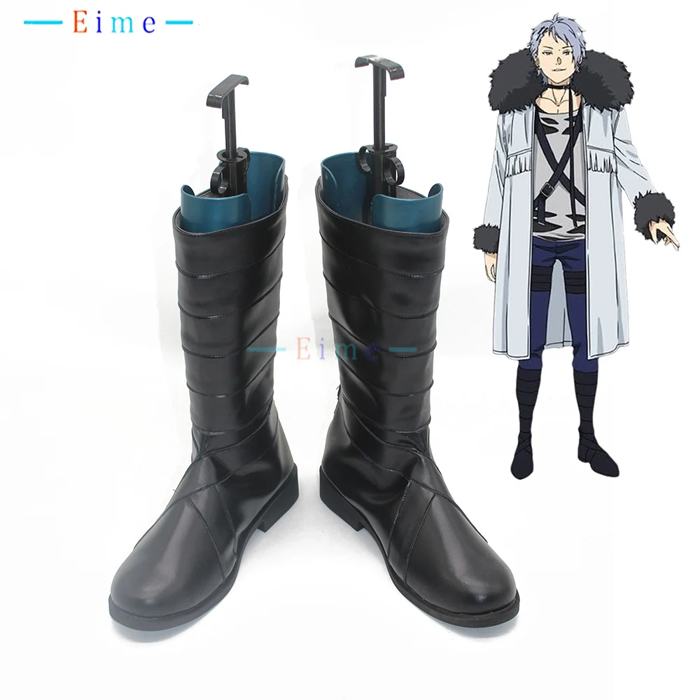 Wirbel Cosplay Shoes Anime Frieren Beyond Journey's End Cosplay Black Boots Halloween Party PU Leather Shoes Custom Made
