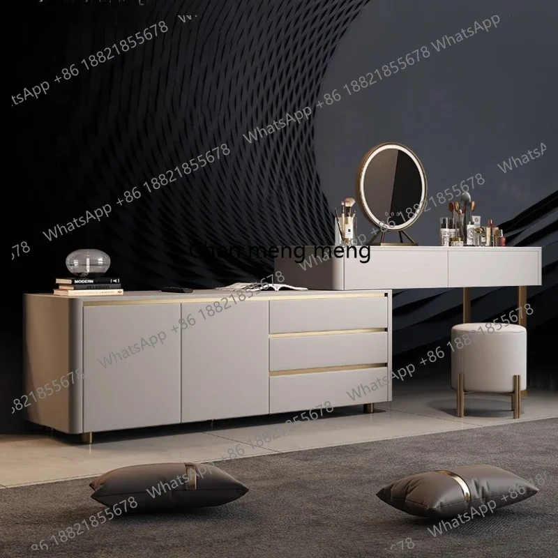 

Туалетный столик RR в минималистичном современном стиле, роскошный многофункциональный деревянный туалетный столик с зеркалом и ящиками, мебель для спальни