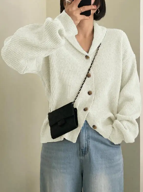 

2025 Autumn/Winter New Women's Fashion Leisure Vacation Solid Color Shirt Sweater Women's Clothing