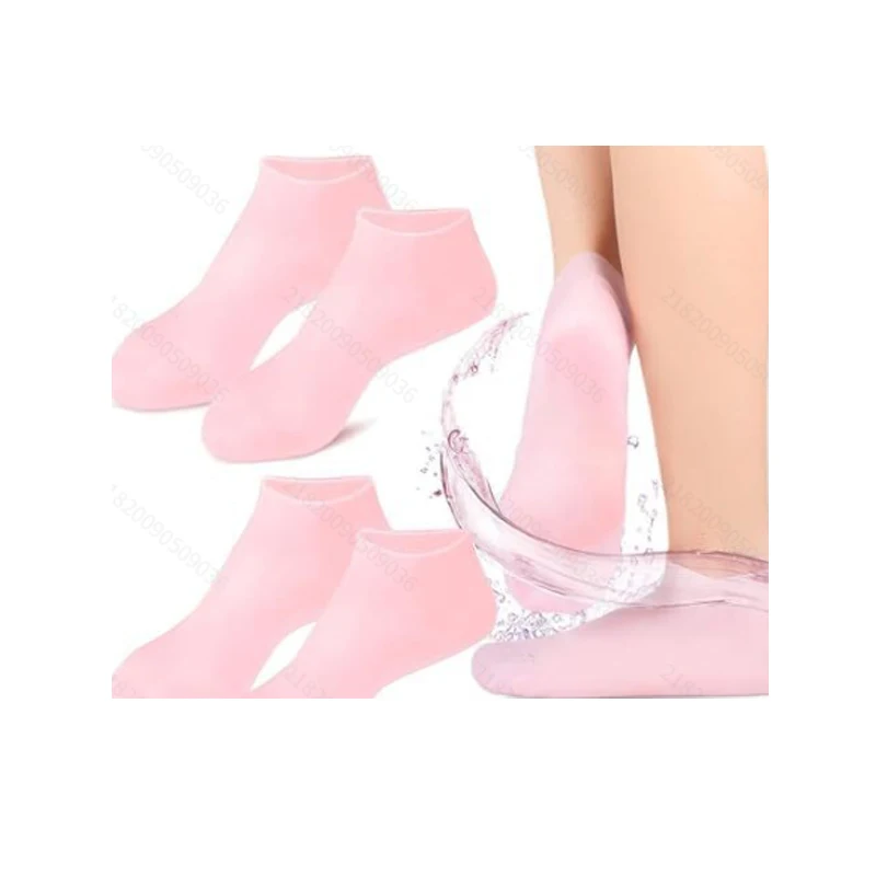 

1pair Silicone Socks Moisturise And Prevent Cracks And Soften Calluses And Cornsfoot Maskbeach Socksprotective Foot Covers