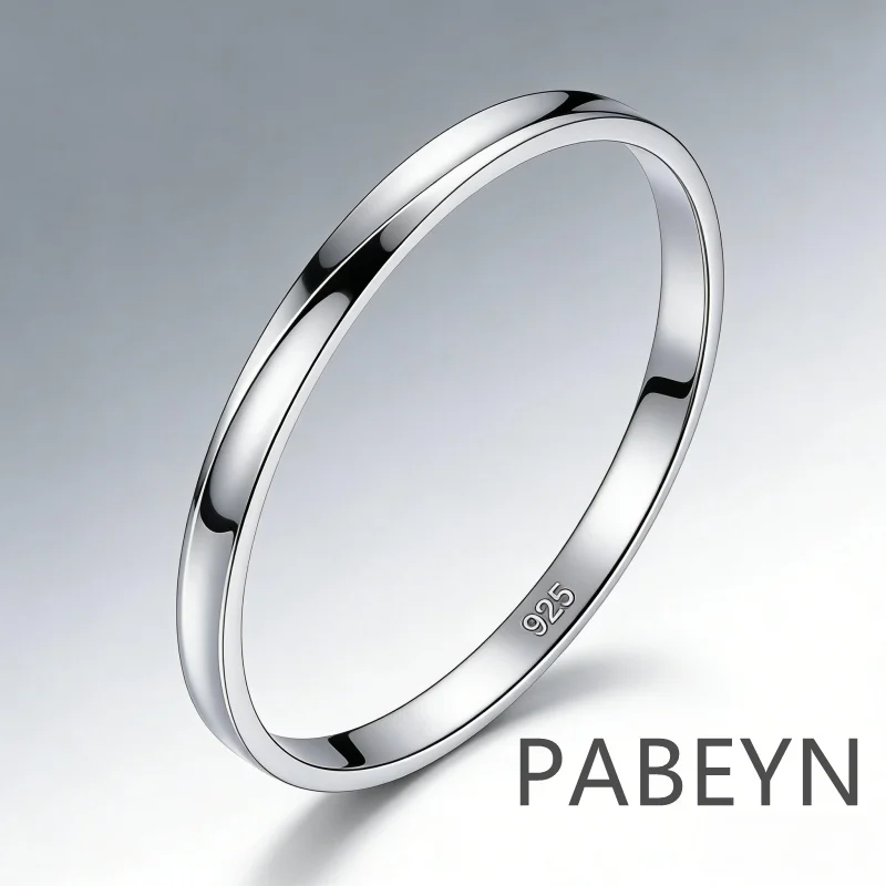 

925 Sterling Silver Stylish Simple Closed Vegetarian Ring Bracelet Birthday Party Anniversary Gift
