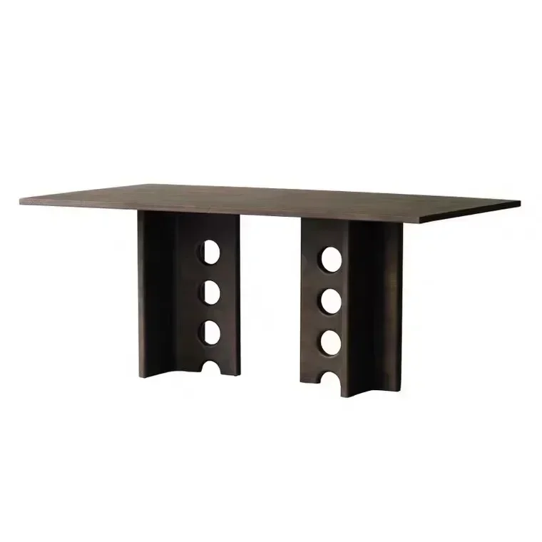 

Nordic Solid Wood Quiet Style Dining Table Oak Retro Office Long Table Designer Simple Log Desk Conference Table furniture