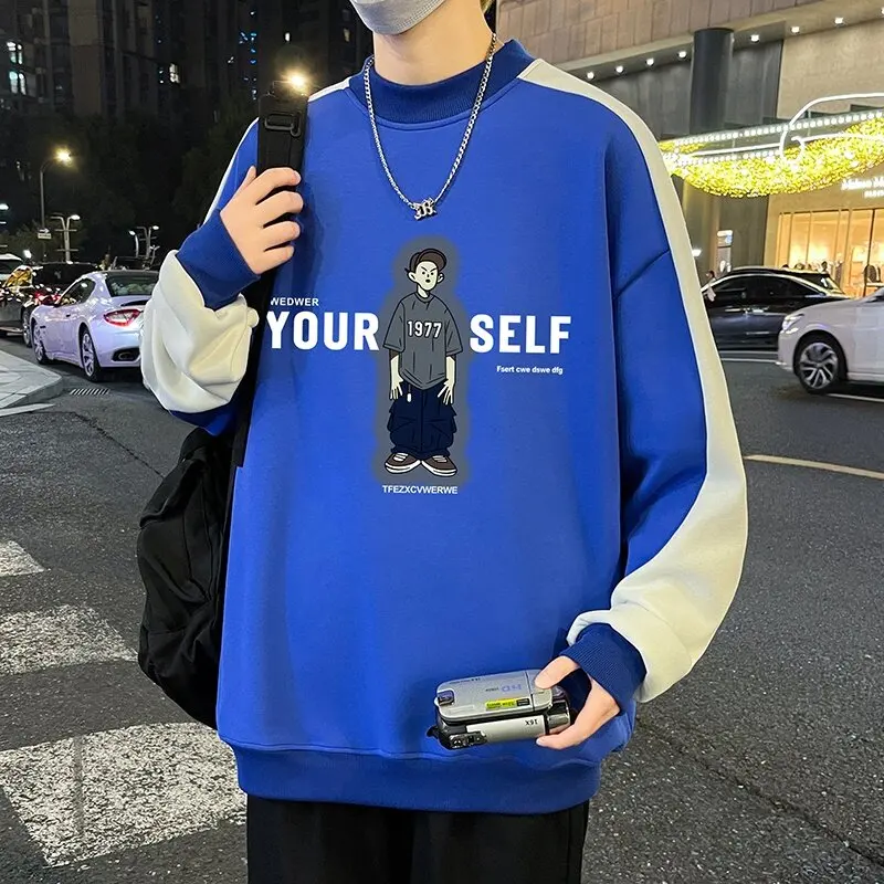 

Casual Men's Cotton Sweatshirts 2026 Spring Autumn Fashion Pullovers Youth Streetwear Pull On Long Sleeve Hoodies Tops Clothing