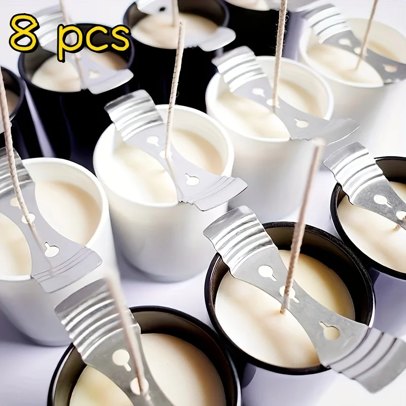 8Pcs Metal Wick Centering Device Candle Making Tools Wick Holder For Soy Paraffin Velas Cera DIY Candle Craft Supplies Kit