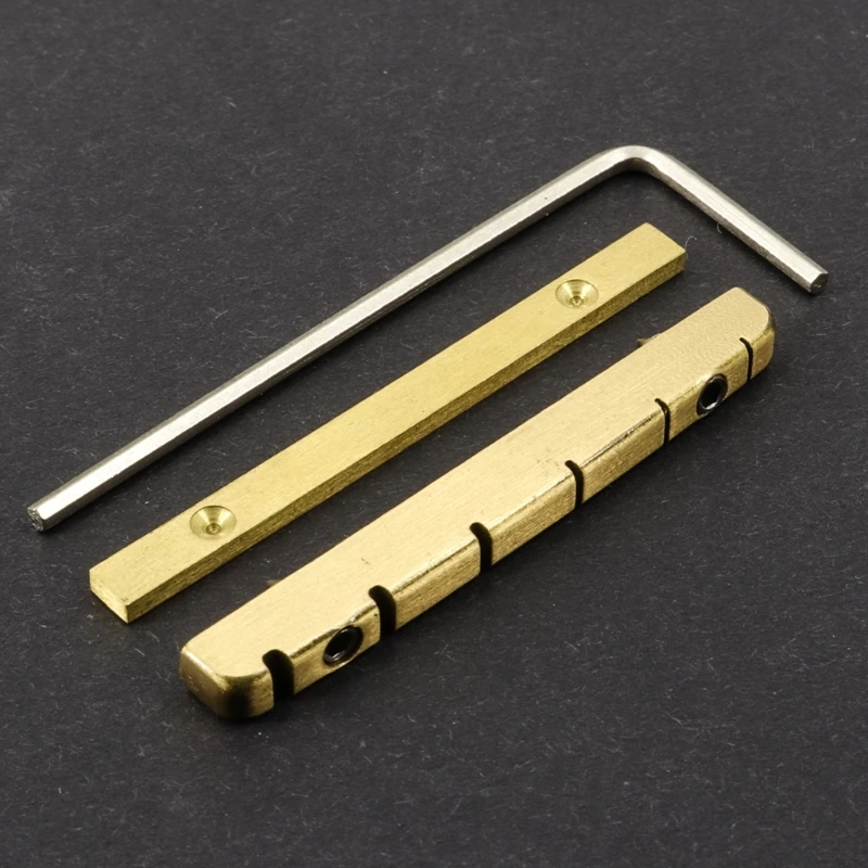 Height Adjustable 6 String Guitar Nut Electric Guitar Slotted Brass Nut