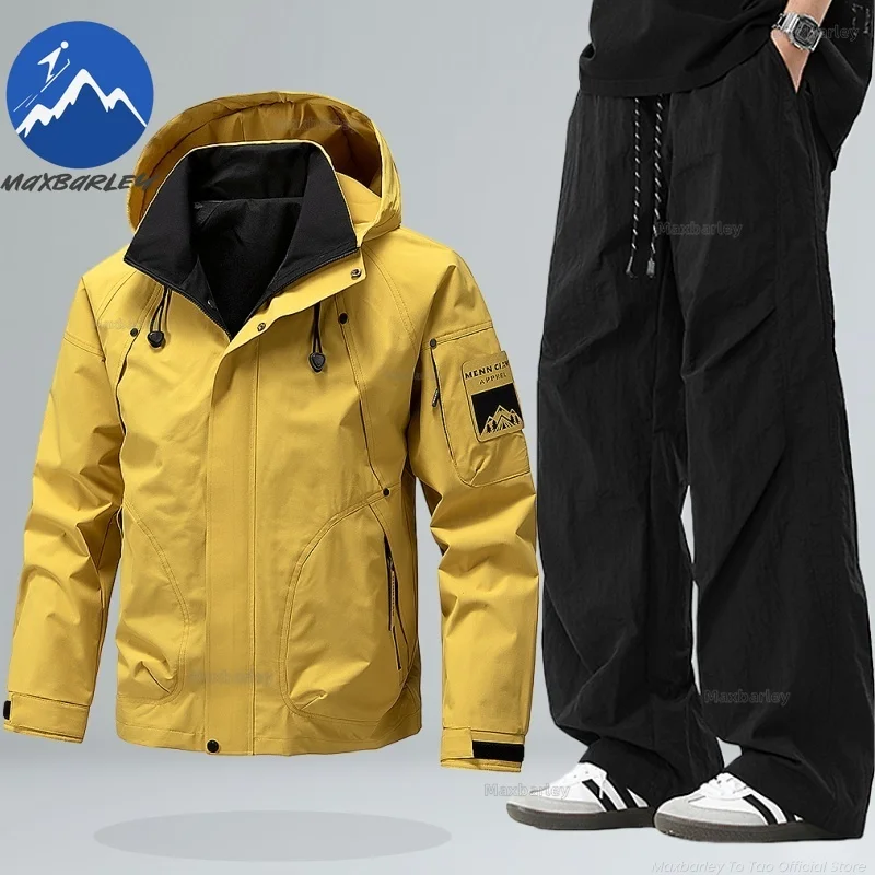 

Maxbarley Men Sports Two Piece Set Cycling Waterproof Jacket+Pants Casual Windbreaker Outfit Traje De Ciclismo Hombre Tracksuit