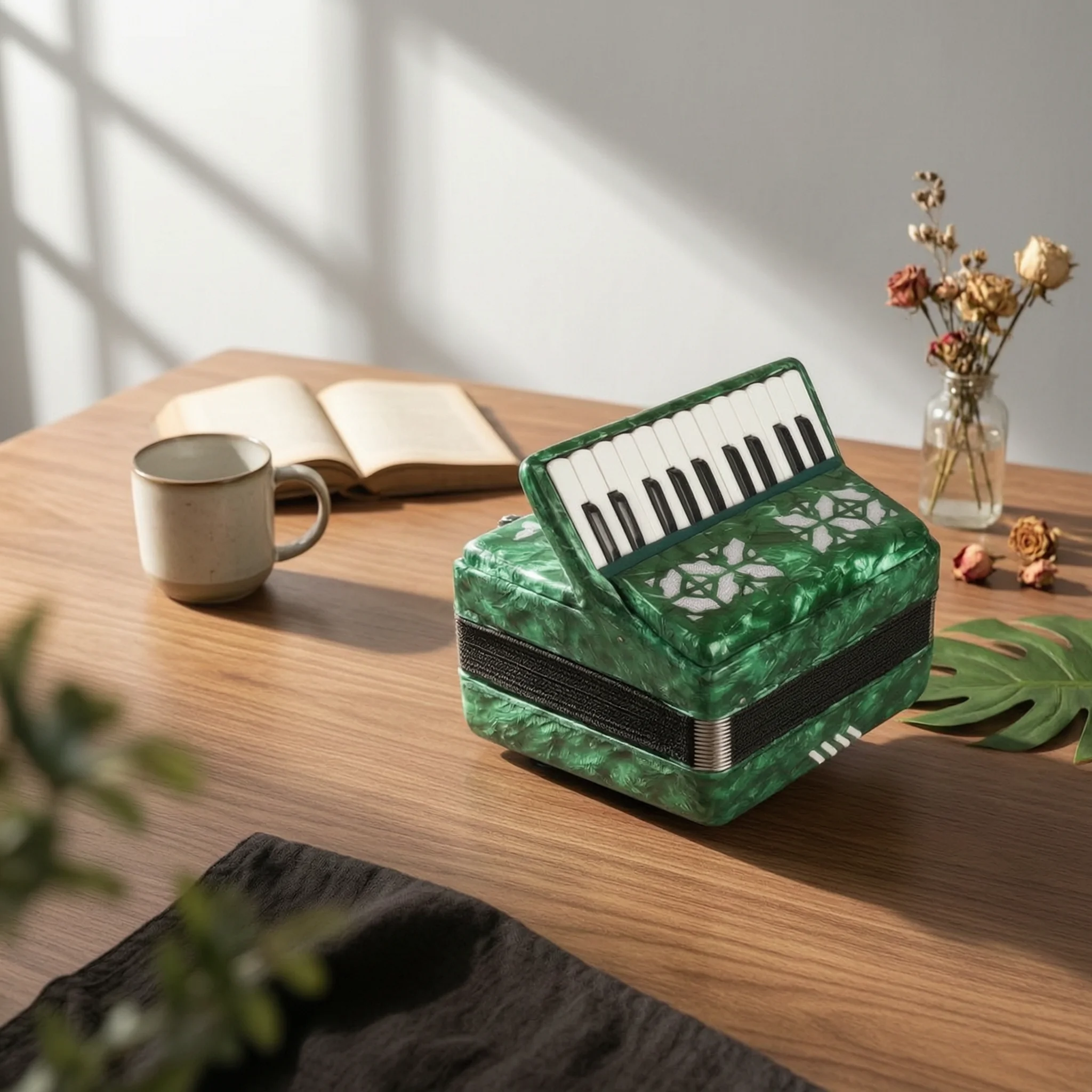 Piano Accordion Beginner-Friendly Accordion with Bag Instrumento Musical Portable Instrument Compact for Beginners