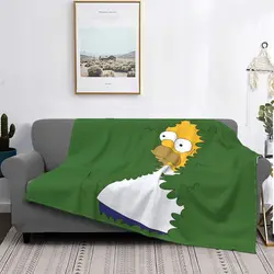 Homer In The Bushes An Ultra-Soft Micro Fleece Blanket