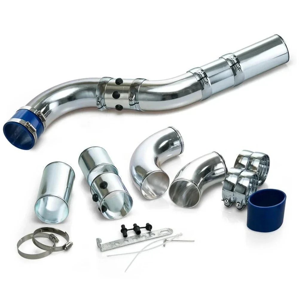 Tubo de entrada de ar de 3 polegadas e 76mm, kit de tubo de entrada de liga de alumínio, sistema de injeção de ar frio com filtro.