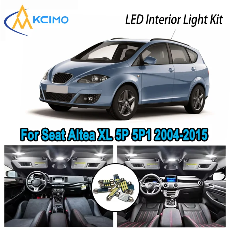 

High-Quality LED Interior Kit for Seat Altea XL 5P 5P1 5P5 5P8 2004-2015 Premium Error-Free Dome Map Trunk Automotive Lamps