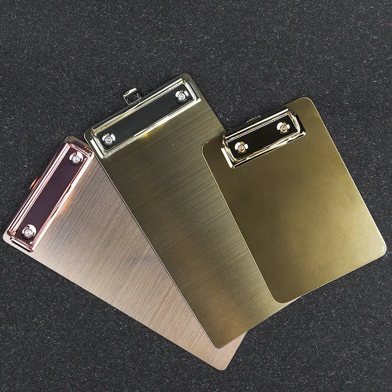 Financial Bill Storage Clip Rose Gold Stainless Steel Information File Clipboard Small Restaurant Menu clip board A6