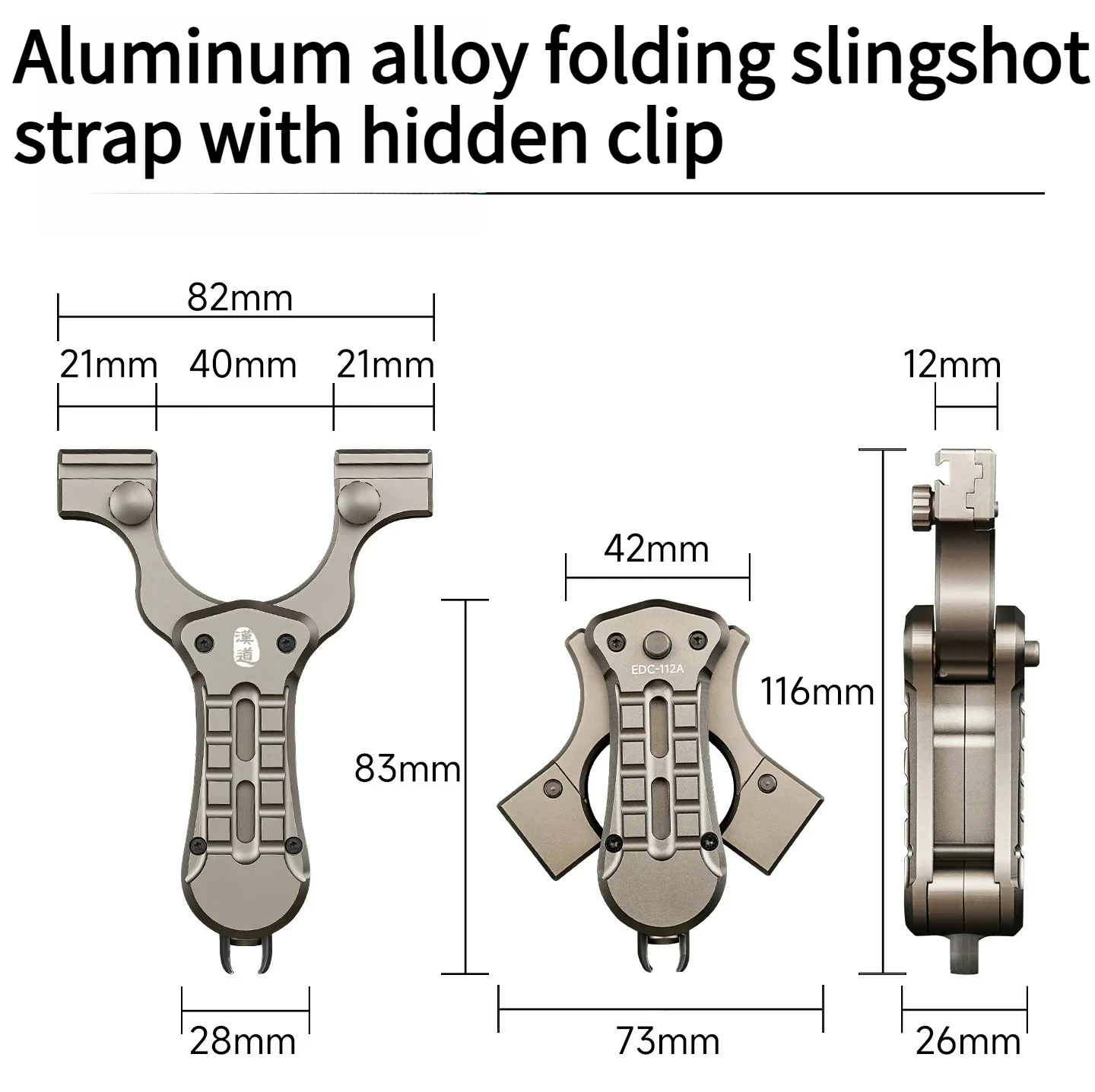 NEW Folding Aluminum Alloy Slingshot with Hidden Magazine for Outdoor Fast Flattening Rubber Band High-precision EDC Slingshot