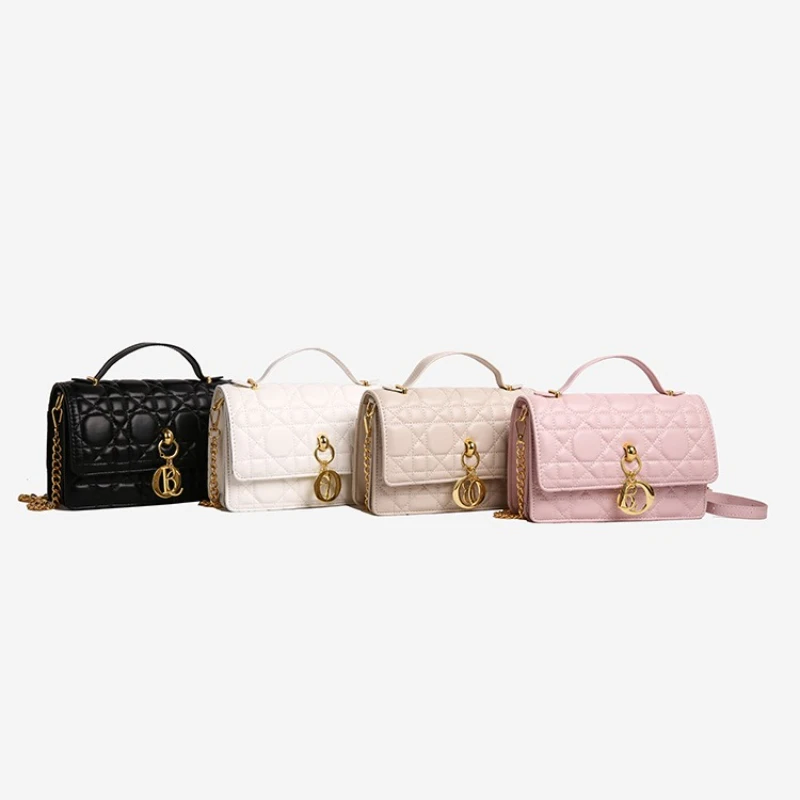 

Luxury Small Square Bag 2025 - Embossed Chain Strap Crossbody/Handheld Purse, Quilted Designer Bag, Elegant Shoulder Bag