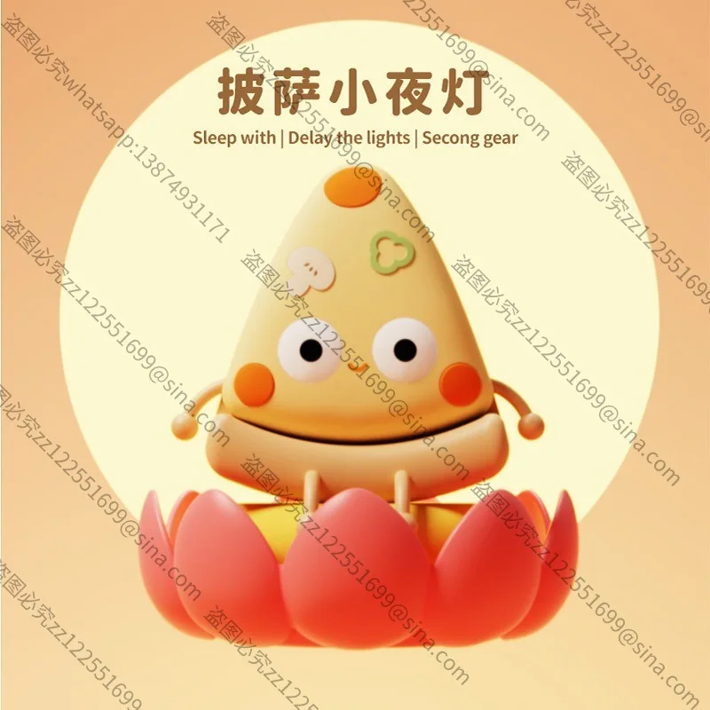

Suitable for Pizza Night Light Creative Cute Bedroom Soft Light Eye Protection Timed USB Decompression Toy Atmosphere, Pat Light