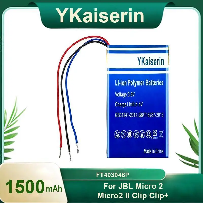 

Reliable Replacement For Jbl Micro 2 Micro2 II Clip Clip+ High-Performance FT403048P Portable Bluetooth Speaker Battery 1500Mah