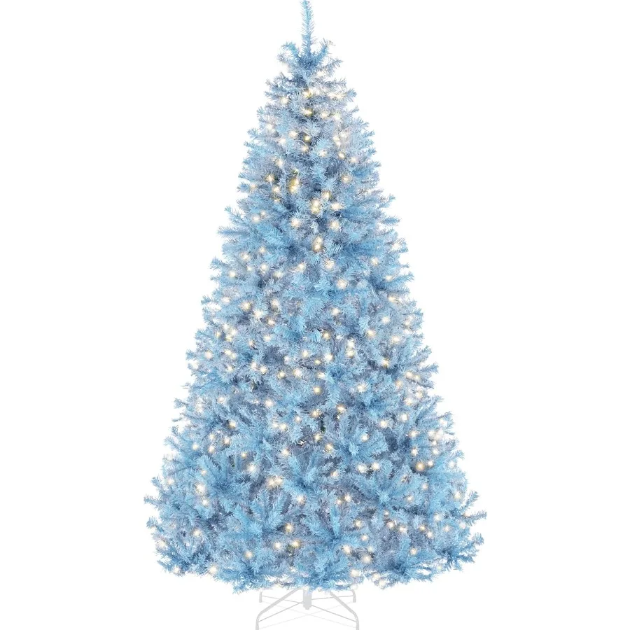 

9ft Pre-Lit Baby Blue Christmas Tree Full Artificial Holiday Decoration with 2 000 Branch Tips and 900 Lights Perfect for Indoo