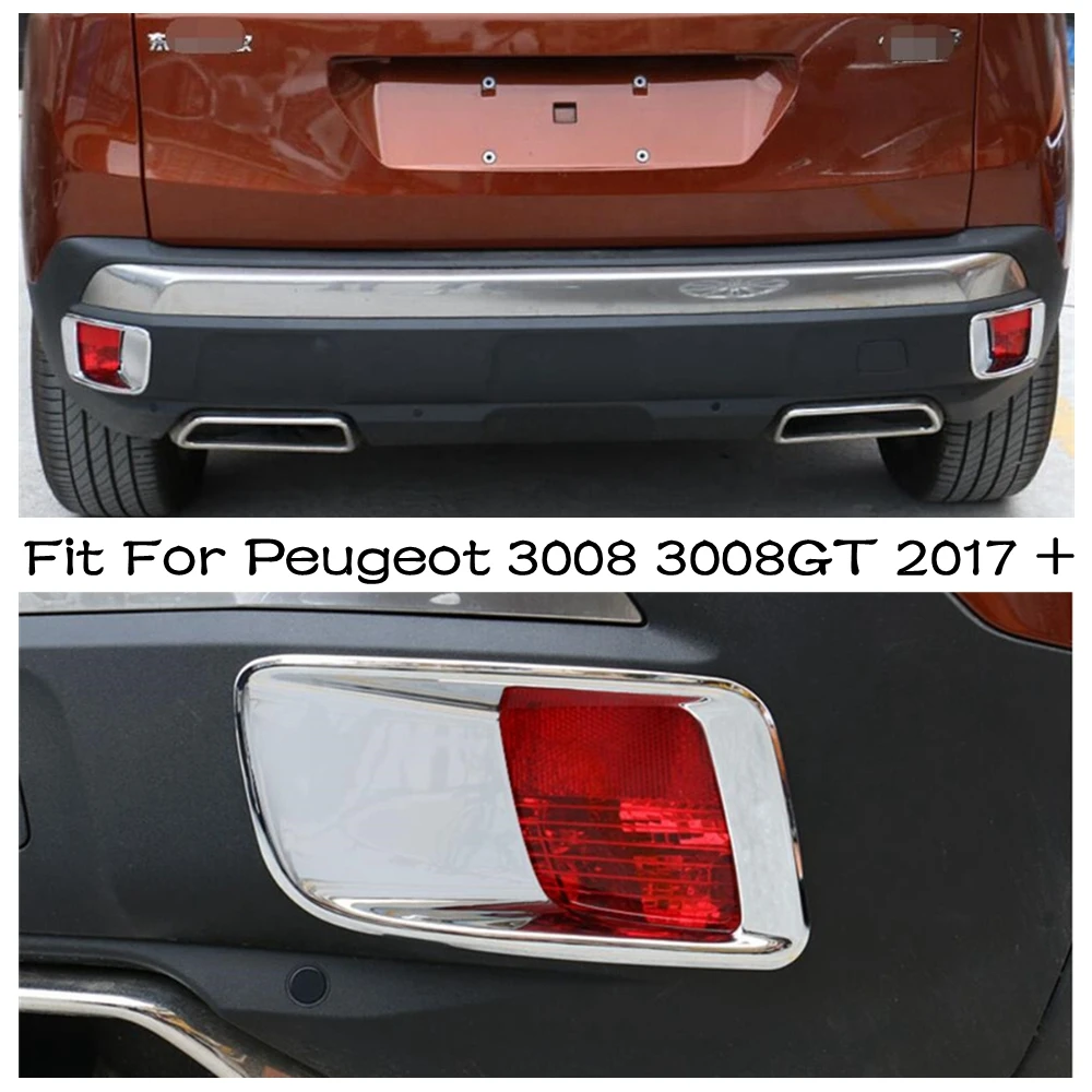 

Car Rear Fog Light Lamp Frame Decoration Sequins Cover Trim For Peugeot 3008 3008GT 2017 - 2023 ABS Chrome Accessories Exterior