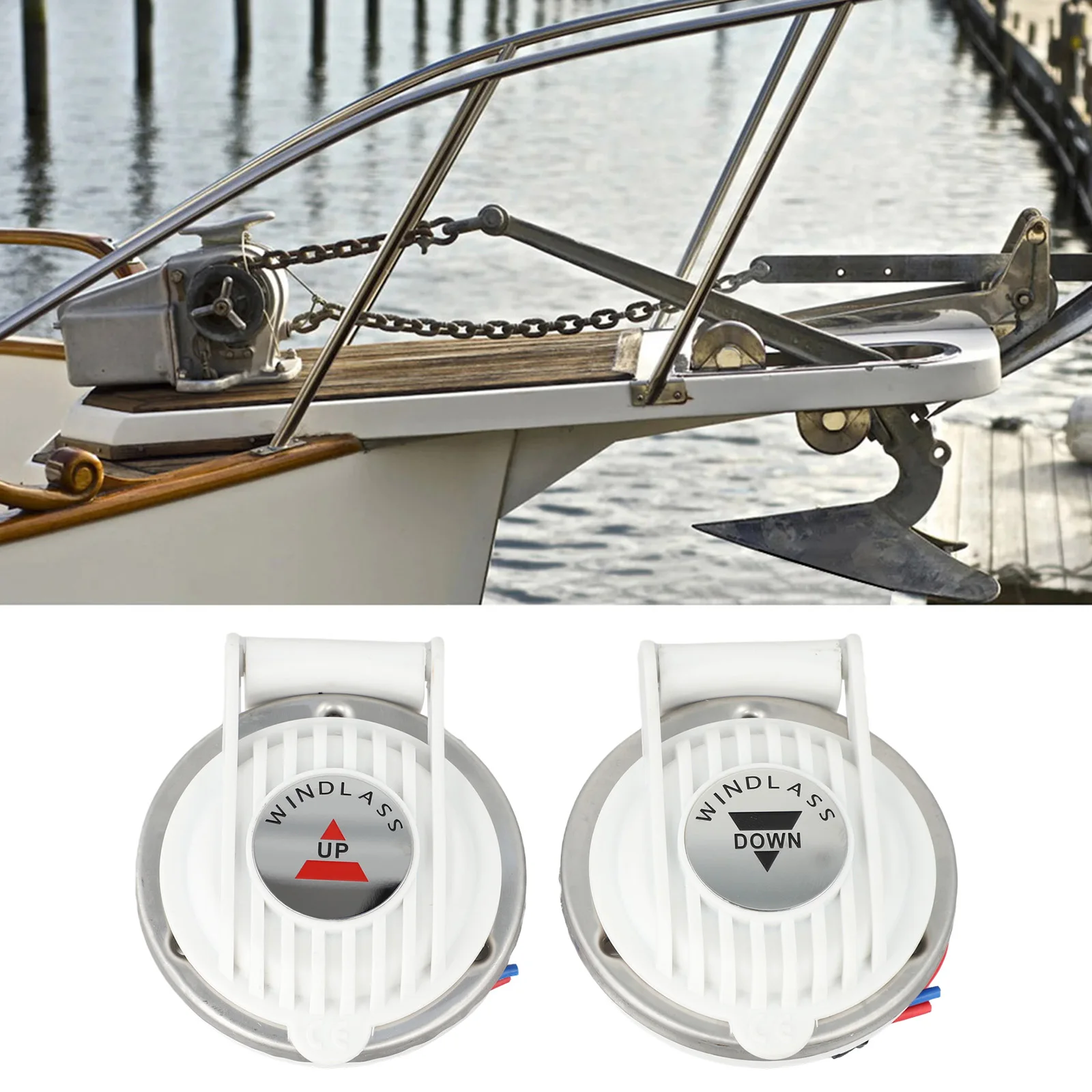 

Compatible With 12V 24V Windlass Boating Gear Electric Windlass Control 3 Dia Boat Anchor Windlass Glass-Reinforced Polyester