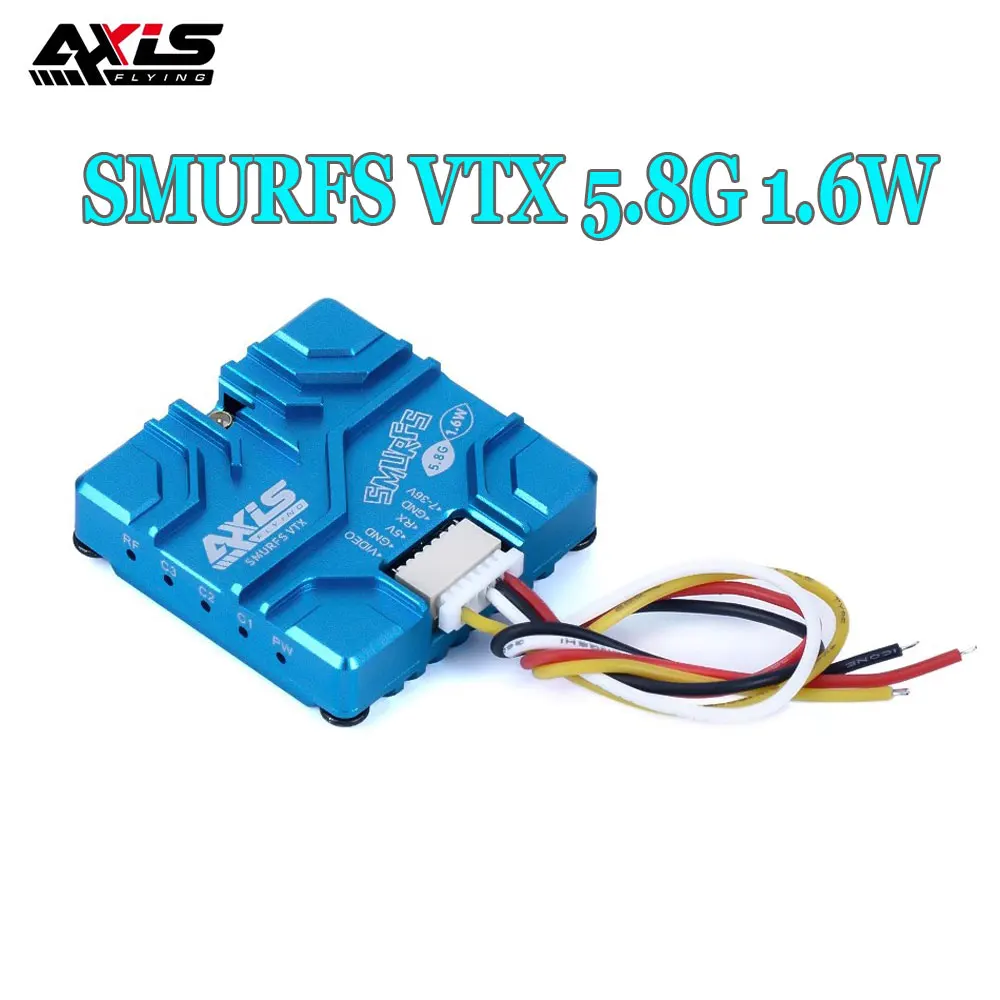 Axisflying SMURFS VTX 5.8G 1.6W Analog Image Transmission 25/100/2501800/1600mW 7V-36V for RC FPV Freestyle Drone