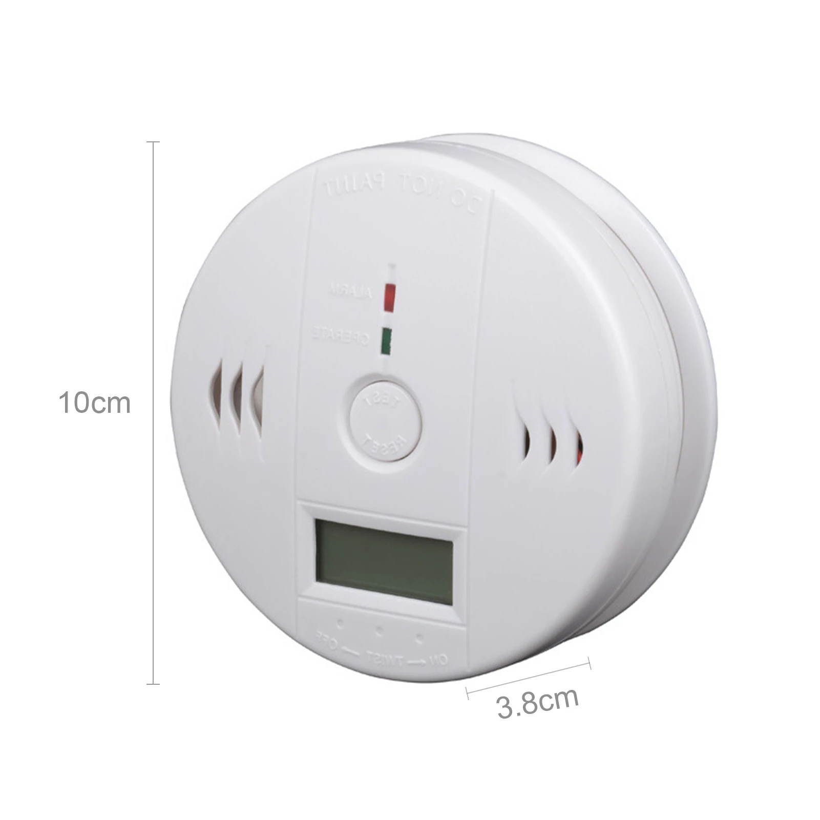 Detector De Fumaça Alarme De Monóxido De Carbono, Alimentado Por Bateria, Exposição LCD, Aviso De Voz