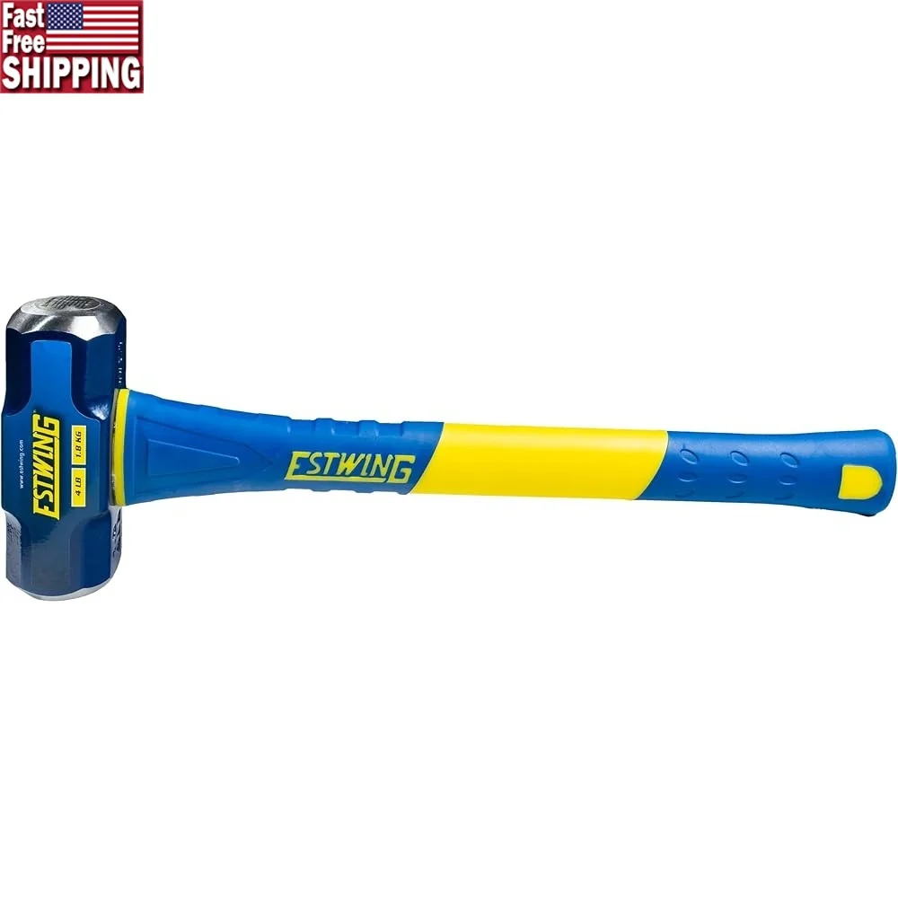 

4-Pound Sledge Hammer Forged Steel Head 16-Inch Fiberglass Handle Overstrike Protection Textured Grip Heavy Duty Tool