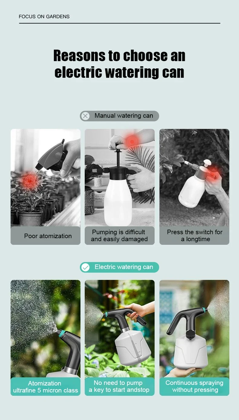 HOMEFISH 2L Elektrische Pflanzensprühflasche Automatischer Bewässerungszerstäuber USB Elektrischer Desinfektionssprüher Bewässerungsmaschine für Pflanzen – Detail 5