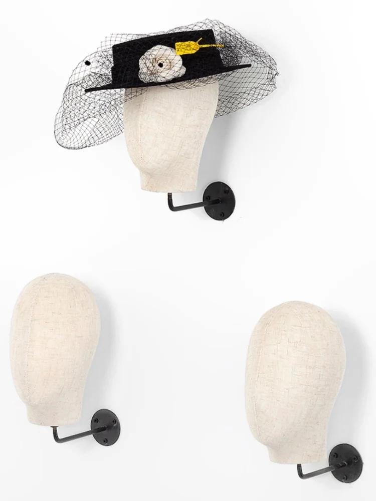 Wall Mount Hat Wig Head Stand,Adult Mannequin Head Cloth Body Female Mannequin Woman Head Hairdresser, AT307M
