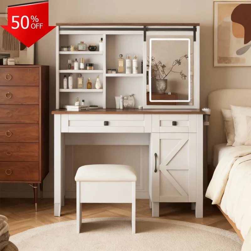 

Dressing Tables Mirror Makeup Dressing Table Chest Drawers Storage Locker Dresser Toiletries Vanity Makeup Desk Tocador Dressers
