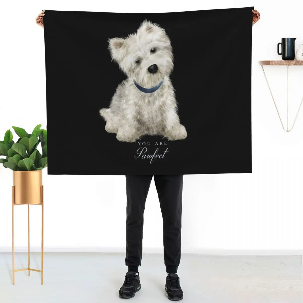 Pawfect lovely Westie Throw Blanket Extra Large Throw Comforter Custom Blankets For Sofas Luxury St Designers Blankets