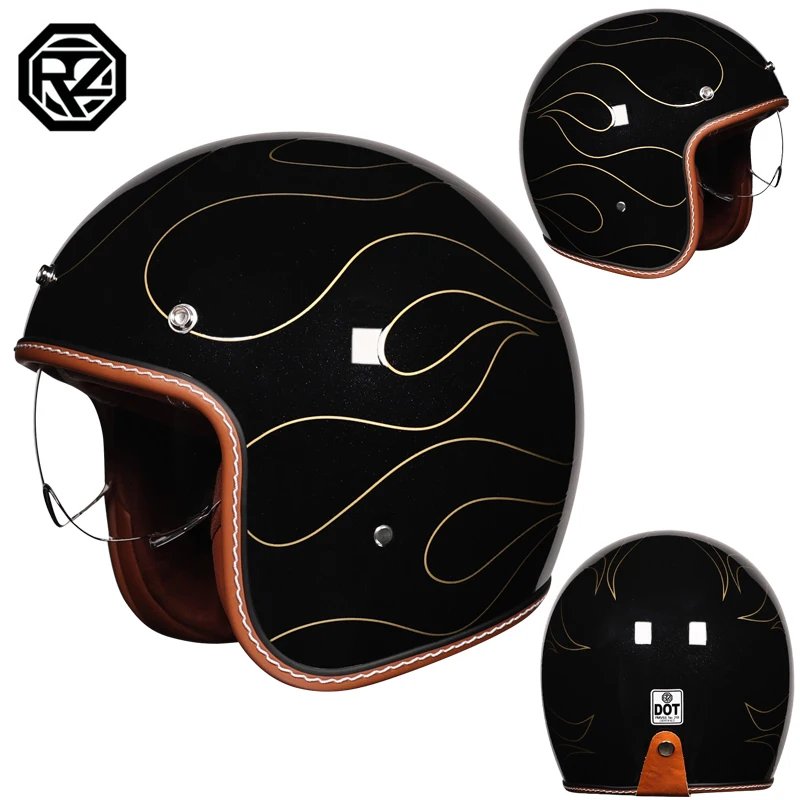 

Мотошлем Orz-S68 в стиле ретро, из ABS-пластика, унисекс, полуоткрытый, с сертификацией DOT, для скутеров, настраиваемый, 3/4 шлем для всех сезонов