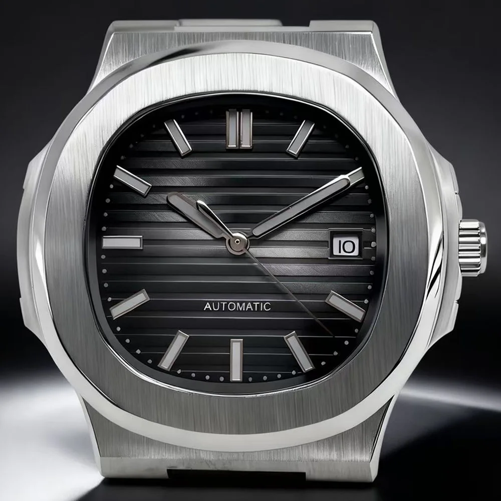 

Модные мужские 40 мм квадратные механизмы MIYOTA8215 автоматические механические мужские часы с короной для часов с датой