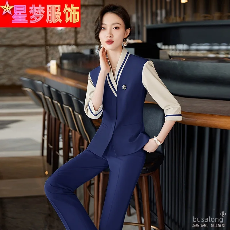 

Blue Suit Jacket for Women Spring and Autumn New Business Clothing Work Clothes Beauty Salon Jewelry Shop Stewardess Uniform Sui