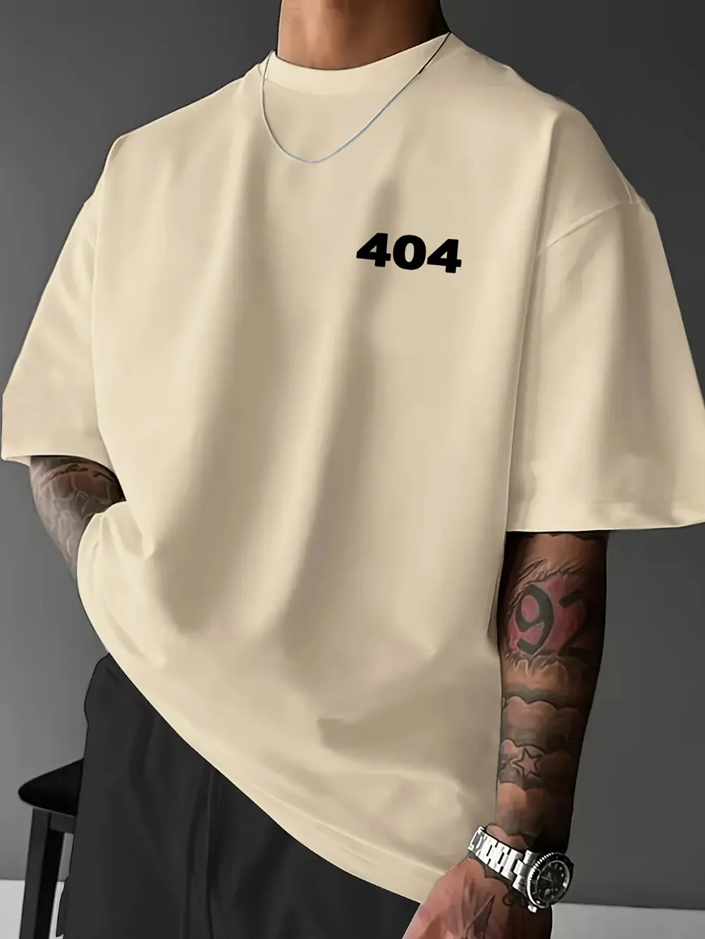 Error 404 Human Not Found Sorry Printing 3D Patts Port Schnelltrocknendes, atmungsaktives Herren-T-Shirt Street Casual Fashion Eltern-Kind-Kleidung – Detail 5