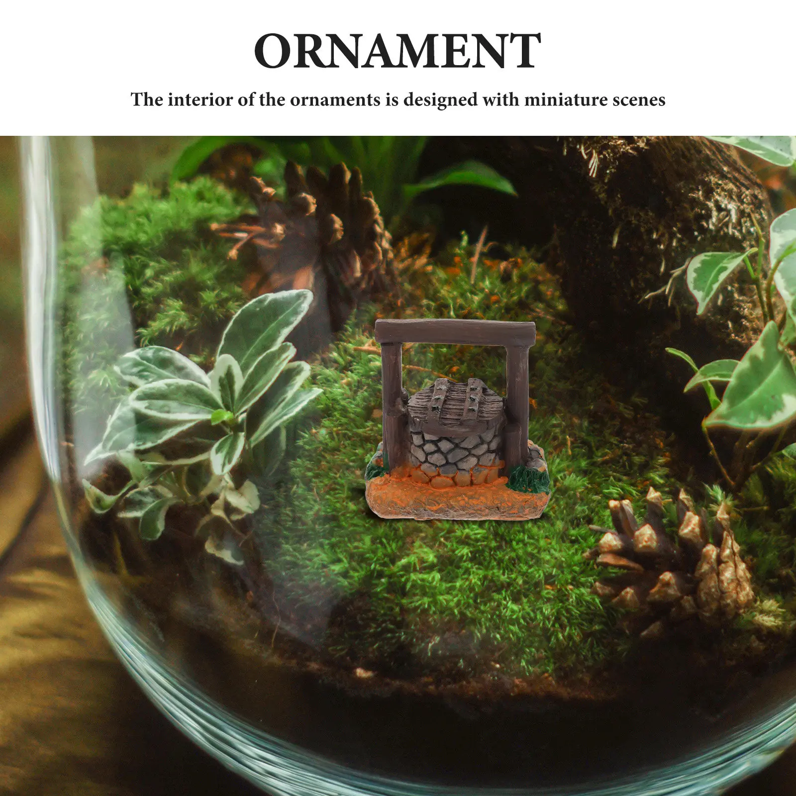 Mini Garden Water Well Sandstone Micro Landscape Ornament Bonsai Pot Decoration Desktop Accessories Fairy Crafts Home Decor