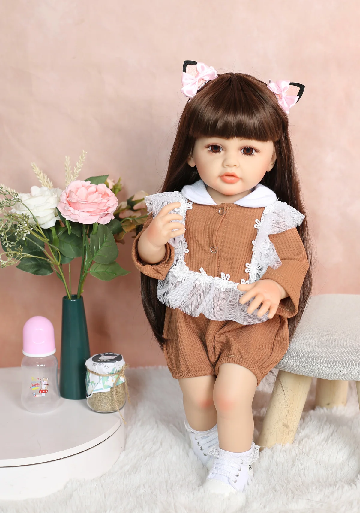 22Inch Prinses Lu'er Alle Siliconen Kan Een Douche Reborn Babypop Bebe Reborn Speelgoed Verjaardagscadeaus Voor Kind