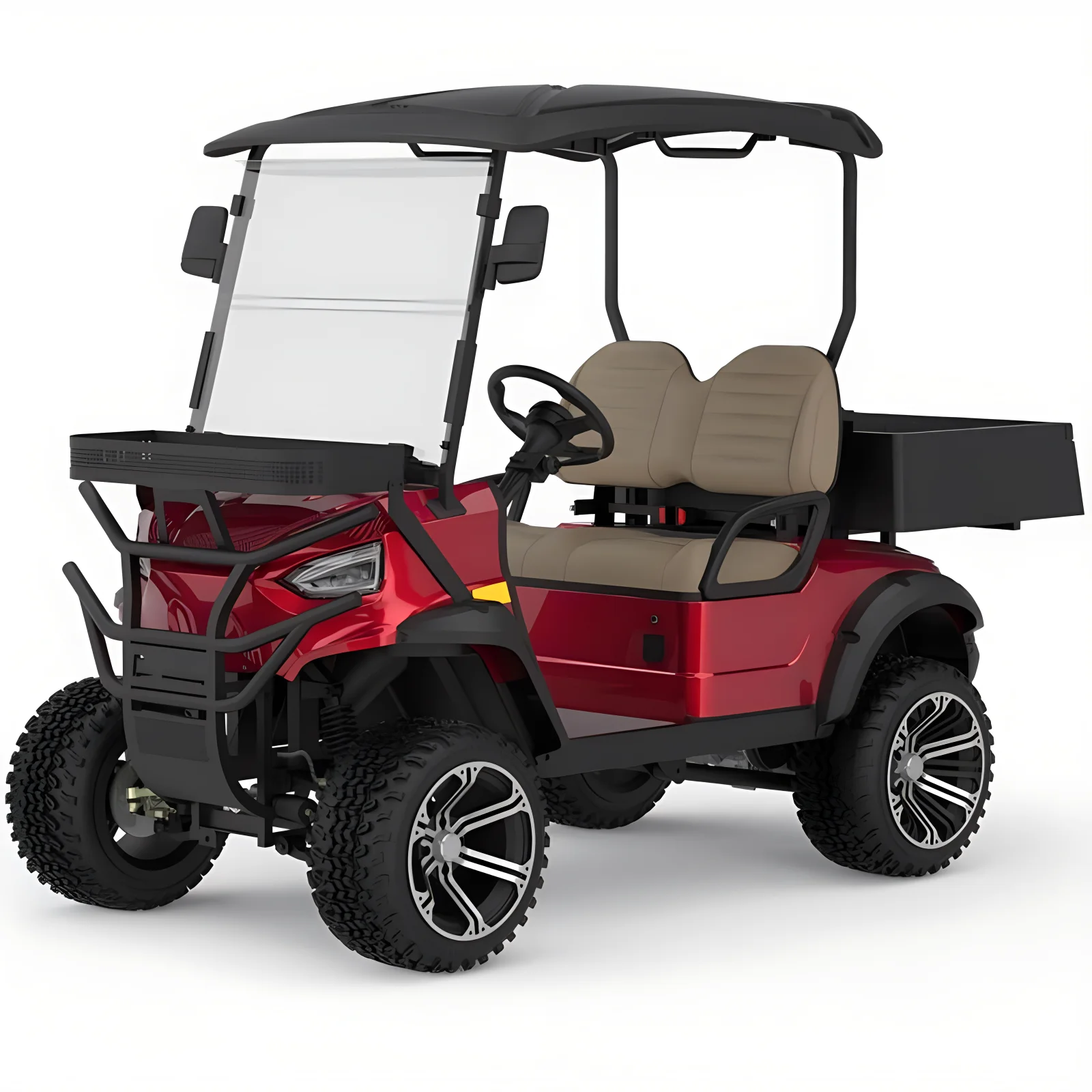 Lithium ion battery 48V 2+2-seater aluminum alloy frame, fashionable new energy vehicle, off-road golf cart image 5